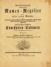Cover of: Neues systematisches Conchylien-Cabinet by Friedrich Heinrich Wilhelm Martini