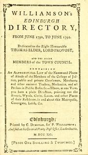 Cover of: Williamson's Edinburgh directory, from June 1790, to June 1792. ...