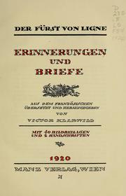 Cover of: Der Fürst von Ligne: Erinnerungen und Briefe