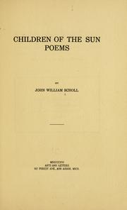 Cover of: Children of the sun: poems