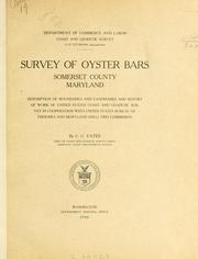 Cover of: Survey of oyster bars, Somerset County, Maryland by United States. Coast and Geodetic Survey.