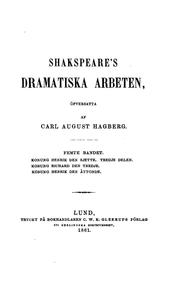 Cover of: Shakspeare's dramatiska arbeten, 5. bandet by William Shakespeare, Carl August Hagberg