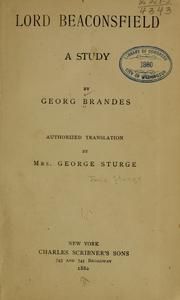 Cover of: Lord Beaconsfield by Georg Morris Cohen Brandes