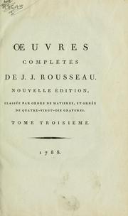 Cover of: Oeuvres completes de J.J. Rousseau by Jean-Jacques Rousseau