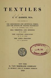 Cover of: Textiles by A. F. Barker