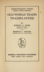 Cover of: Old world traits transplanted