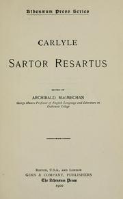 Cover of: Carlyle Sartor resartus