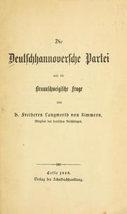 Die Deutschhannoversche Partei und die braunschweigische Frage