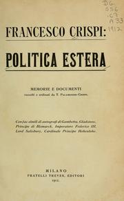 Cover of: Francesco Crispi, Politica estera: memorie e documenti