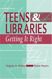 Cover of: Teens and libraries by Virginia A. Walter