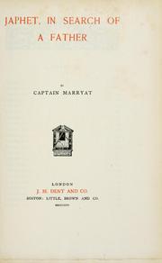 Cover of: Japhet, in search of a father by Frederick Marryat