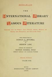 Cover of: The International library of famous literature | Andrew Lang