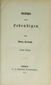 Cover of: Gedichte eines Lebendigen