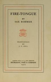 Cover of: Fire-Tongue by Sax Rohmer