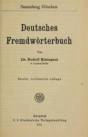 Cover of: Deutsches Fremdwörterbuch von Dr. Rudolf Kleinpaul