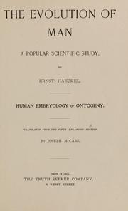 Cover of: The Evolution of Man by Ernst Haeckel