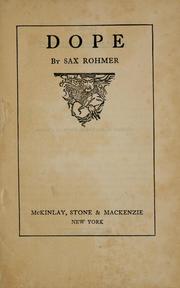 Cover of: Dope by Sax Rohmer