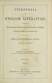 Cover of: Cyclopaedia of English literature by Robert Chambers