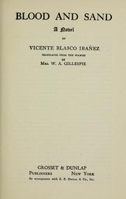 Cover of: Blood and sand by Vicente Blasco Ibáñez