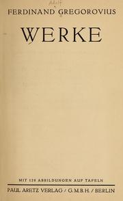 Cover of: Werke.