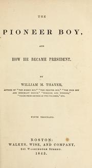Cover of: The pioneer boy, and how he became president