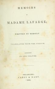Cover of: Memoirs of Madame Lafarge