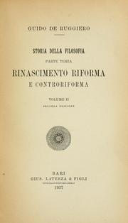 Cover of: Storia della filosofia. by Guido De Ruggiero