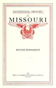Cover of: Centennial history of Missouri.