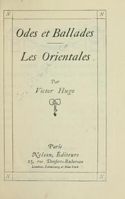 Cover of: Odes et ballades by Victor Hugo