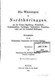 Cover of: Die Wüstungen im Nordthüringgau by Gustav Hertel