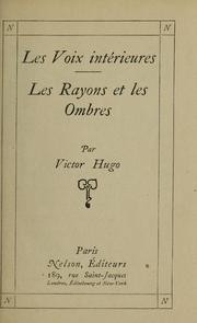 Cover of: Les voix intérieures by Victor Hugo, Victor Hugo