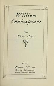 Cover of: William Shakespeare by Victor Hugo