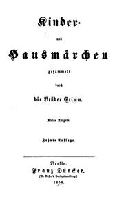 Cover of: Kinder- und Hausmärchen by Brothers Grimm, Brothers Grimm, Wilhelm Grimm