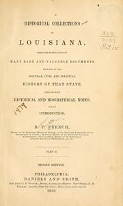 Cover of: Historical collections of Louisiana ... by B. F. French, B. F. French