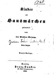 Cover of: Kinder und Hausmärchen by Brothers Grimm, Wilhelm Grimm