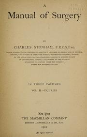 Cover of: A manual of surgery by Charles Stonham, Charles Stonham