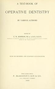 Cover of: A text-book of operative dentistry: edited by C.N. Johnson.