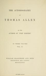 Cover of: The autobiography of Thomas Allen