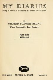 Cover of: My diaries by Wilfrid Scawen Blunt