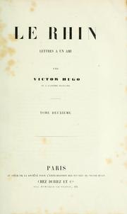 Cover of: Le Rhin by Victor Hugo