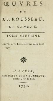 Cover of: Oeuvres de J.J. Rousseau, de Geneve by Jean-Jacques Rousseau