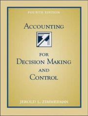 Cover of: Accounting for Decision Making and Control