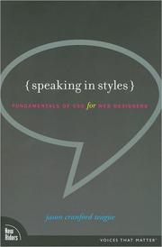 Cover of: Speaking in styles: fundamentals of CSS for Web designers
