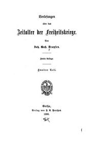 Vorlesungen über das Zeitalter der Freiheitskriege by Johann Gustav Bernhard Droysen