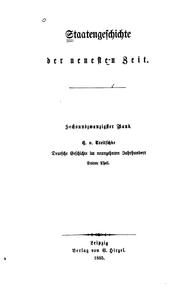 Cover of: Deutsche Geschichte im neunzehnten Jahrhundert by Heinrich von Treitschke