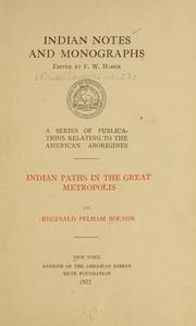 Cover of: Indian paths in the great metropolis
