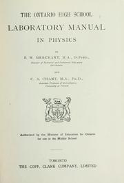 Cover of Ontario high school laboratory manual in physics by F.W. Merchant