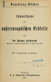 Cover of: Länderkunde der aussereuropäischen Erdteile.