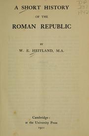 Cover of: A short history of the Roman republic