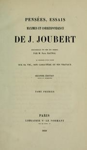 Cover of: Pensées, essais, maximes et correspondance de J. Joubert